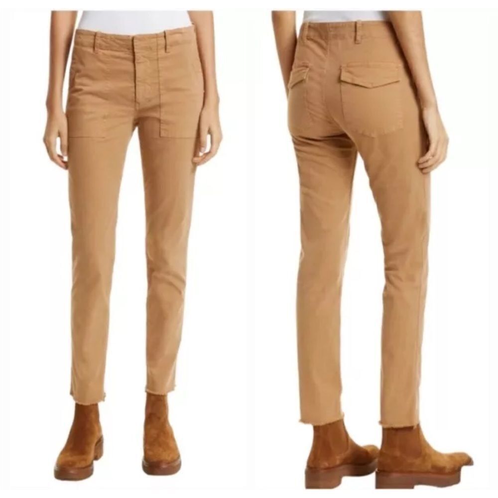 Nili Lotan Jenna Pants Khaki Tan Cropped Slim Tapered Trouser Women’s Size 6